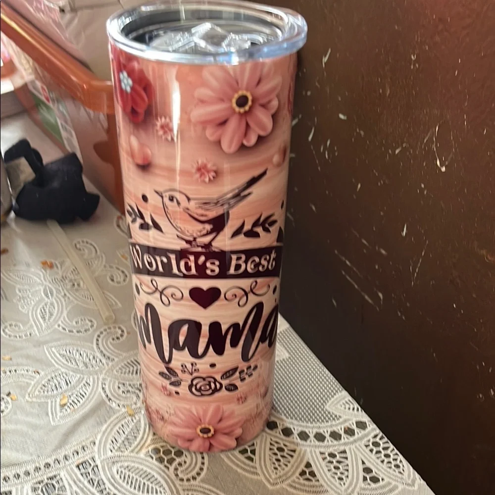 Floral World's Best Mama Tumbler - Picture 1 of 1